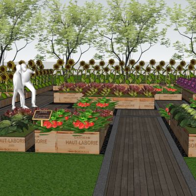 农作物菜园蔬菜果蔬菜地种植箱蔬菜箱爬藤架田园工具草莓向日葵菜花