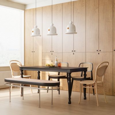 侘寂餐桌椅原木藤编座椅茶桌椅陈设摆件桌椅组合实木桌椅酒水摆件