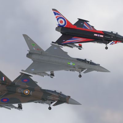 欧洲台风战斗机EF2000三种涂装飞机