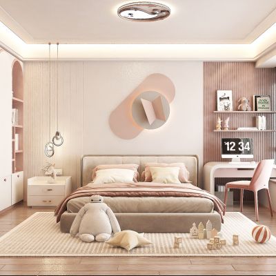 儿童房 卧室 女孩房 儿童玩具 吊灯 装饰摆件