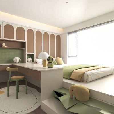 卧室 榻榻米 学习桌 儿童玩具