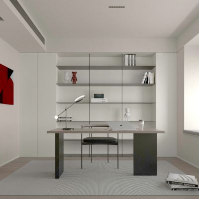 书房 电脑桌 学习桌 办公桌 书架 