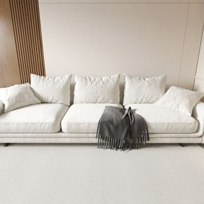 沙发 多人沙发 布艺沙发 白色沙发