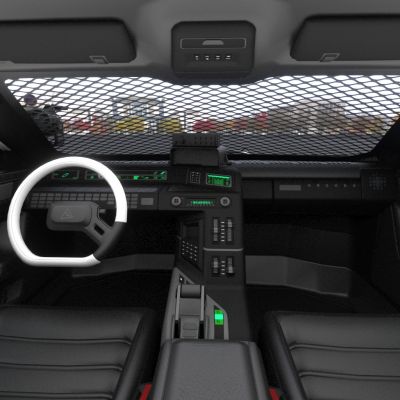 赛博朋克风格警车