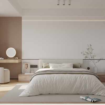 卧室 梳妆台 双人床