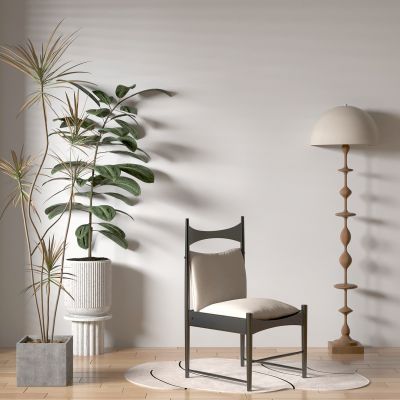 植物 盆栽 花盆 绿植 落地灯 灯具 椅子 单椅 座椅 