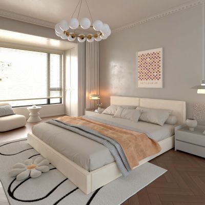 卧室 双人床 单人沙发 休闲沙发 