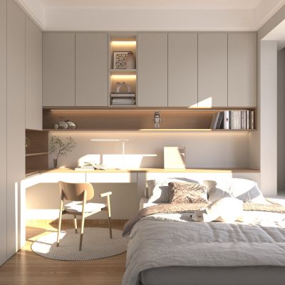 卧室 榻榻米 学习桌椅 室内装饰 儿童房