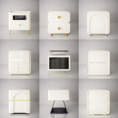 现代奶油风床头柜 装饰柜 储物柜 茶几 边柜