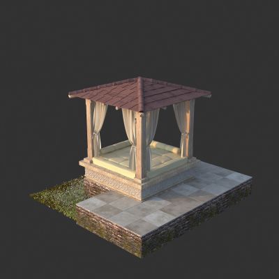 户外庭院亭子沙发凉亭 地砖