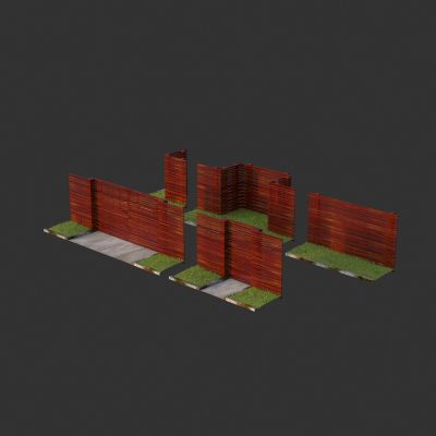 木栅栏 围栏 围挡 围墙 草坪 草地