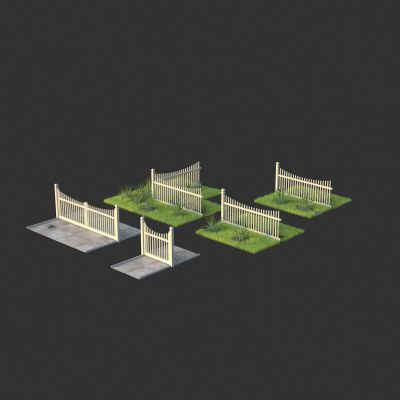 木栅栏 围栏 围挡 人行道 草坪 草地