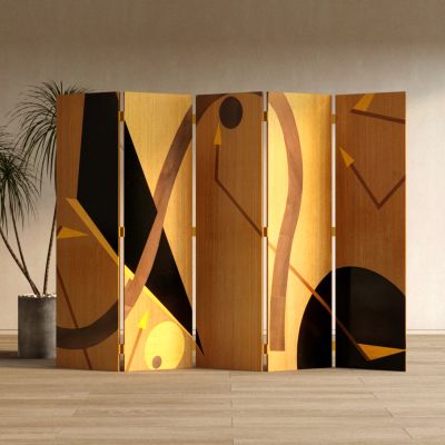 现代客厅 屏风 隔断 绿植