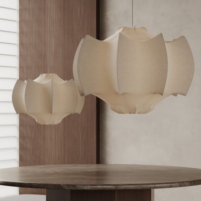 侘寂风吊灯 中古风吊灯 单头 纸质吊灯 布艺吊灯