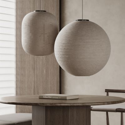 侘寂风吊灯 中古风吊灯 单头 纸质吊灯 布艺吊灯