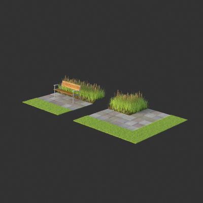 广场公园户外座椅 草坪