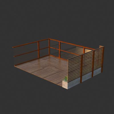 花园庭院阳台 护栏围栏地板