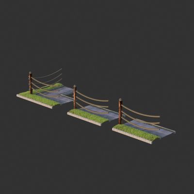 花园房屋木制木头绳索栏杆 草坪 围栏 围挡 