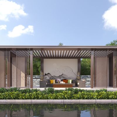 新中式景观廊架