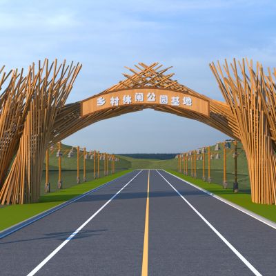 现代自然生态入口大门