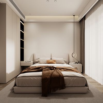 现代卧室，卧室，主人房，主卧3D模型