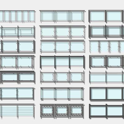 现代玻璃栏杆铁艺栏杆阳台栏杆玻璃扶手围栏护栏