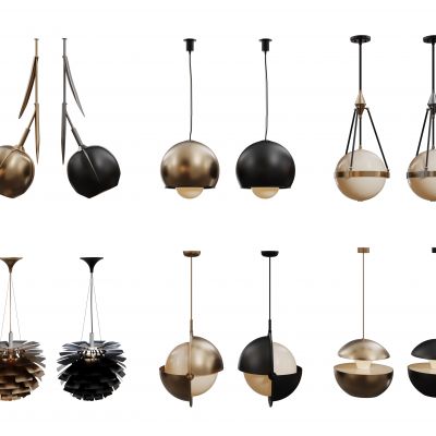 现代球形吊灯 玻璃球吊灯 轻奢艺术灯 金属吊灯 吊灯组合