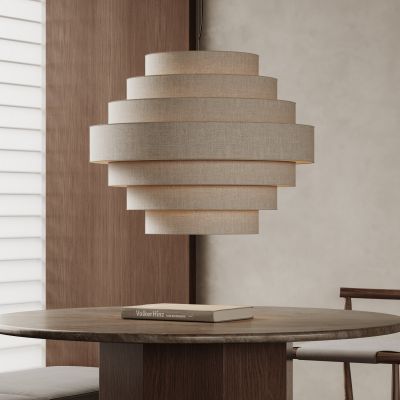 侘寂风吊灯 中古风吊灯 单头 纸质吊灯 布艺吊灯