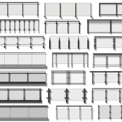 现代玻璃栏杆护栏围栏扶手楼梯扶手阳台栏杆金属栏杆扶手