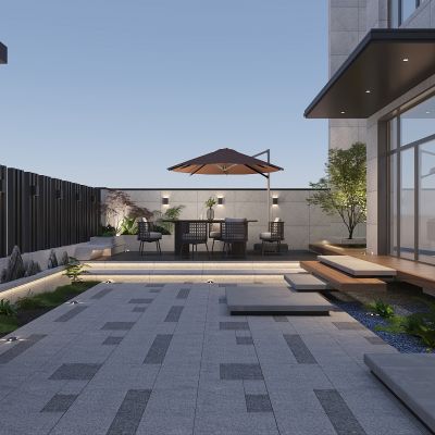 现代庭院 小院 一层带院 住宅庭院