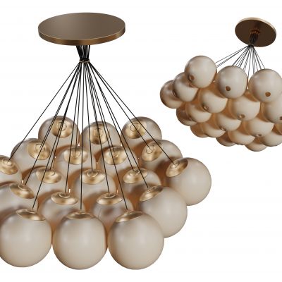 现代球形吊灯 玻璃球吊灯 轻奢艺术灯 金属吊灯