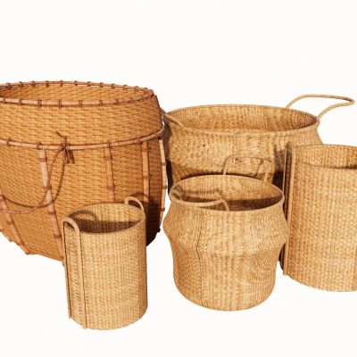 竹编小品工艺品竹架子置物架竹簸箕竹编竹编篓筐