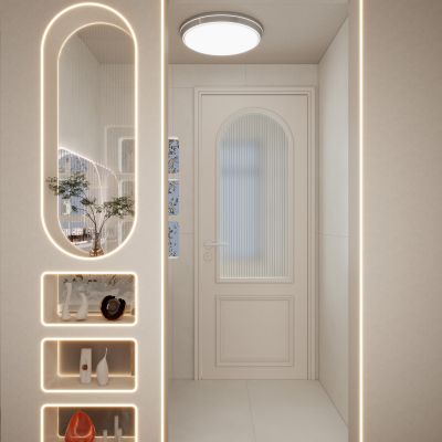 北欧 奶油风 灯带造型 造型壁龛 干湿分离 卫生间