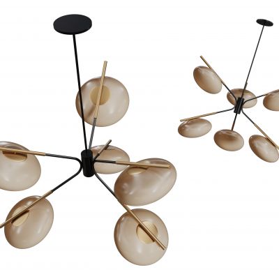 现代球形吊灯 玻璃球吊灯 轻奢艺术灯 金属吊灯
