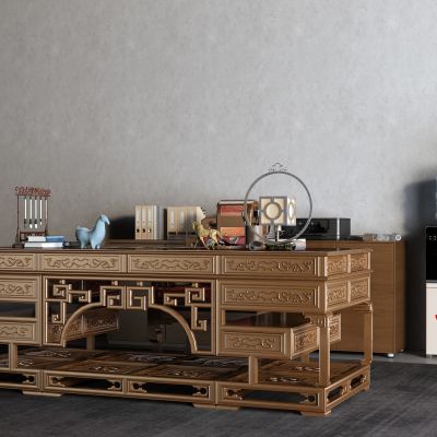 中式办公桌 饮水机 复印机 文件柜 文件夹