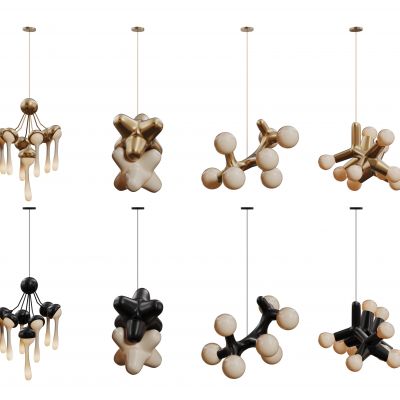 现代球形吊灯 玻璃球吊灯 轻奢艺术灯 金属吊灯 吊灯组合