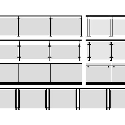 现代玻璃栏杆护栏围栏扶手楼梯扶手阳台栏杆