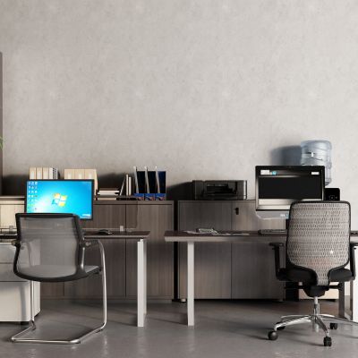 现代办公桌 文件柜 文件夹 饮水机 复印机 电脑桌