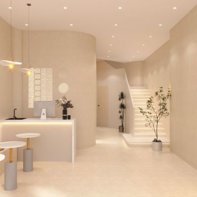 日式 SPA 美容院 美容床 绿植 楼梯 过道3D模型3D模型
