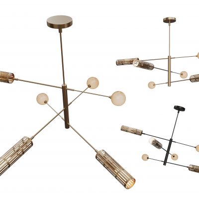 现代球形吊灯 玻璃球吊灯 轻奢艺术灯 金属吊灯