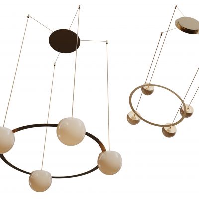 现代球形吊灯 玻璃球吊灯 轻奢艺术灯 金属吊灯