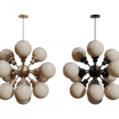 现代球形吊灯 玻璃球吊灯 轻奢艺术灯 金属吊灯