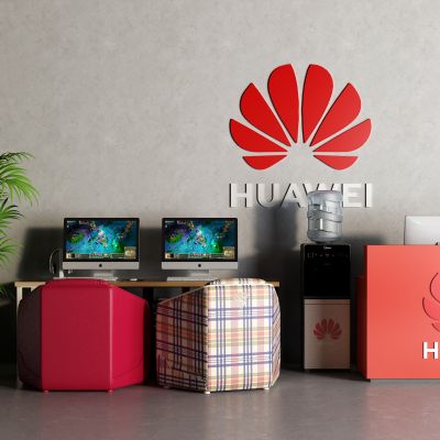 现代电脑桌 盆栽 接待台 饮水机