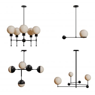 现代球形吊灯 玻璃球吊灯 轻奢艺术灯 金属吊灯 吊灯组合