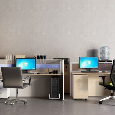 现代办公桌 文件柜 文件夹 复印机 饮水机