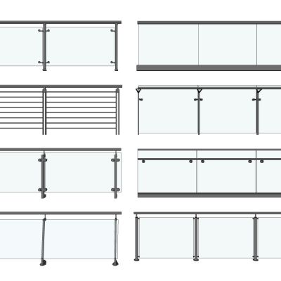 现代玻璃栏杆阳台护栏围栏金属不锈钢围栏简约玻璃护栏