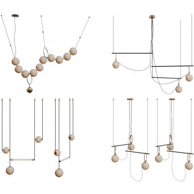 现代球形吊灯 玻璃球吊灯 轻奢艺术灯 金属吊灯 吊灯组合