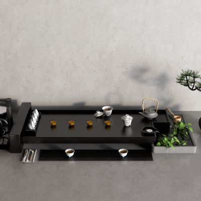 中式茶具 盆栽 电磁炉