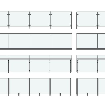 现代玻璃栏杆扶手金属不锈钢栏杆阳台护栏围栏无框玻璃栏杆