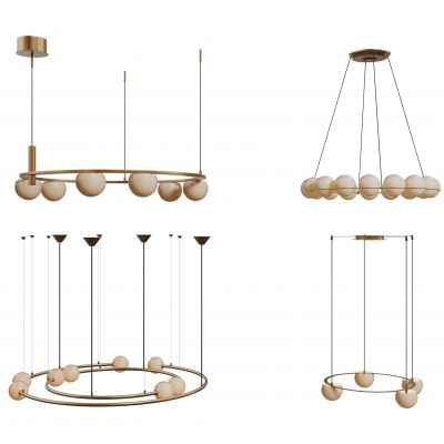 现代球形吊灯 玻璃球吊灯 轻奢艺术灯 金属吊灯 吊灯组合